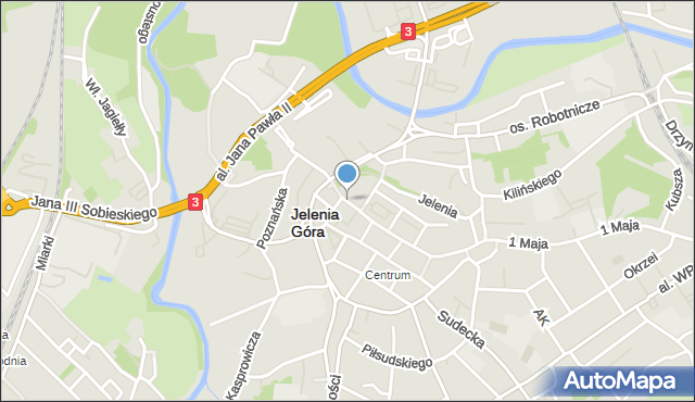 Jelenia Góra, Jasna, mapa Jelenia Góra