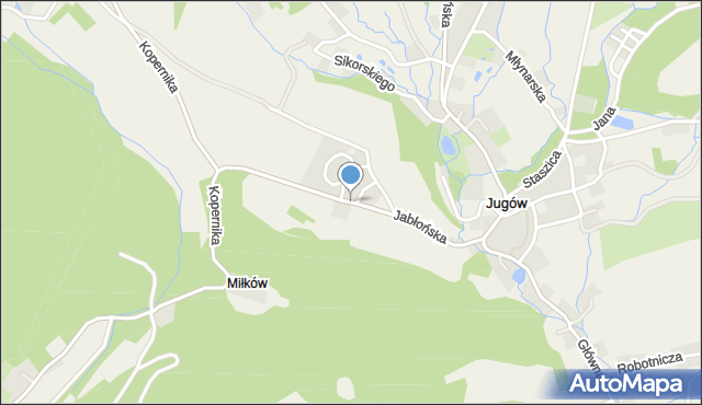 Jugów, Jabłońska, mapa Jugów