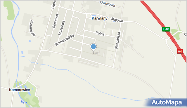 Karwiany, Jarzębinowa, mapa Karwiany