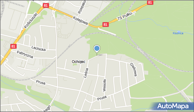 Katowice, Jagodowa, mapa Katowic