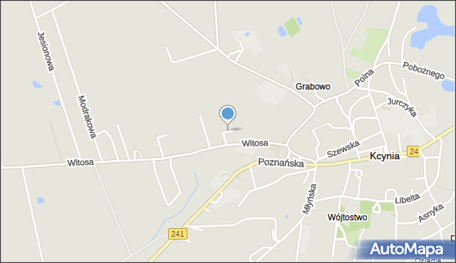 Kcynia, Jarzębinowa, mapa Kcynia