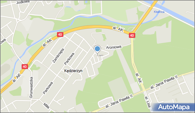 Kędzierzyn-Koźle, Jarzębinowa, mapa Kędzierzyna-Koźle