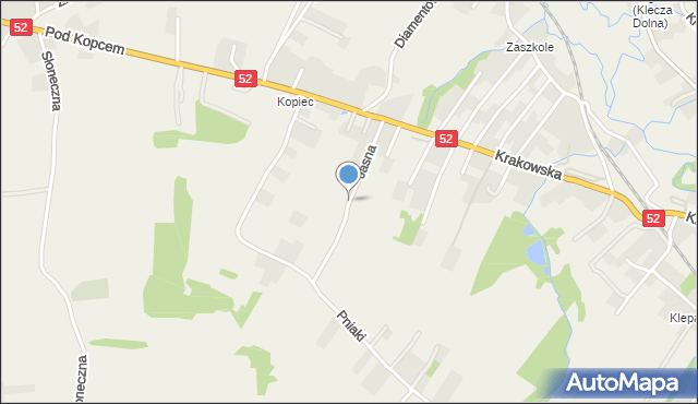 Klecza Dolna, Jasna, mapa Klecza Dolna