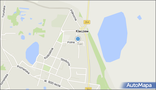 Kleczew, Jagodowa, mapa Kleczew