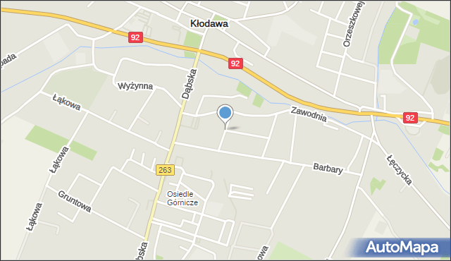 Kłodawa powiat kolski, Jasna, mapa Kłodawa powiat kolski