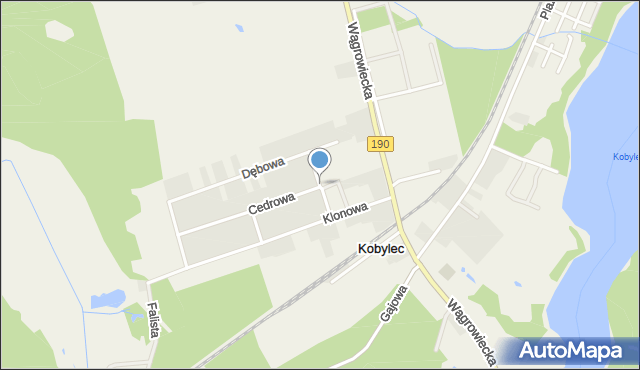 Kobylec gmina Wągrowiec, Jarzębinowa, mapa Kobylec gmina Wągrowiec