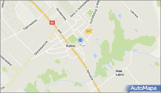 Kolno, Jana z Kolna, mapa Kolno