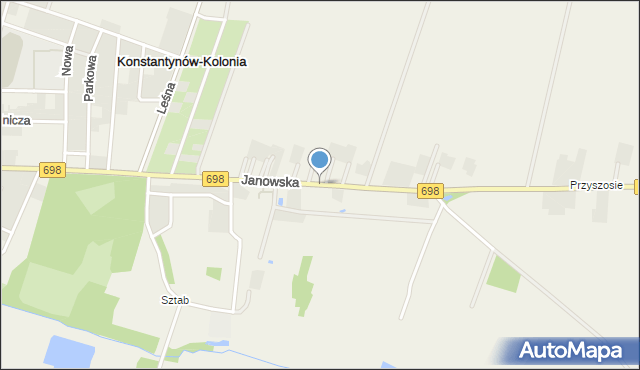 Konstantynów-Kolonia, Janowska, mapa Konstantynów-Kolonia