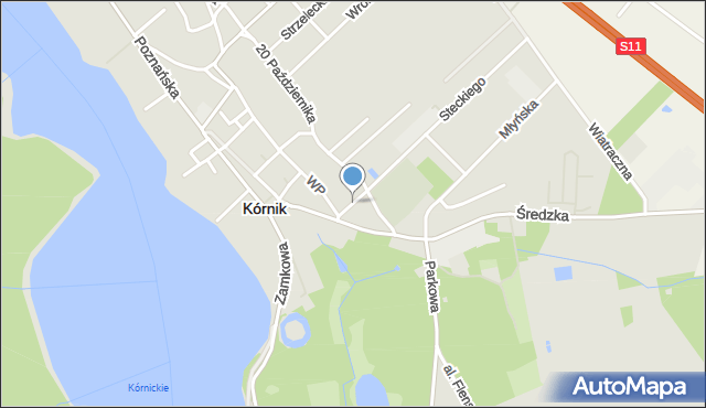 Kórnik, Jabłońskiego Tadeusza, ks., mapa Kórnik