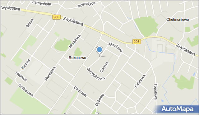 Koszalin, Jaworowa, mapa Koszalina