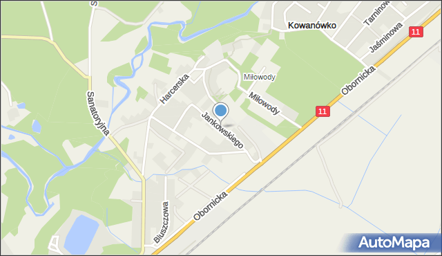 Kowanówko, Jankowskiego Walentego, por. dr., mapa Kowanówko