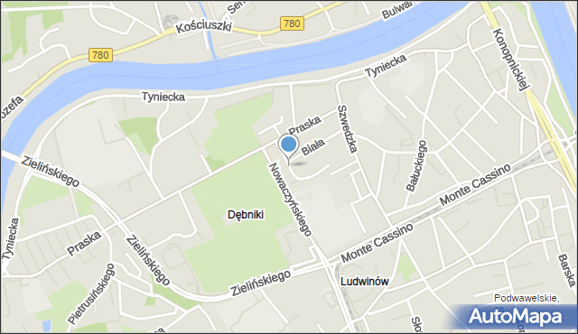 Kraków, Jaworowa, mapa Krakowa