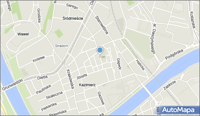 Kraków, Jakuba, mapa Krakowa