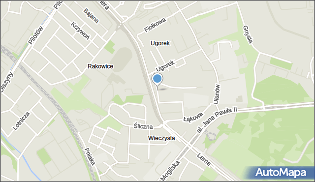 Kraków, Janickiego Klemensa, mapa Krakowa