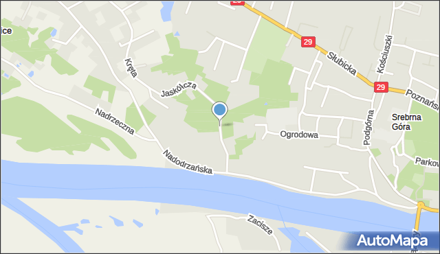 Krosno Odrzańskie, Jaskółcza, mapa Krosno Odrzańskie