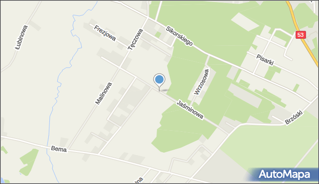 Kruki gmina Olszewo-Borki, Jaśminowa, mapa Kruki gmina Olszewo-Borki