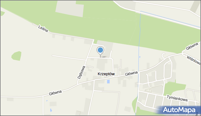 Krzeptów, Jarzębinowa, mapa Krzeptów