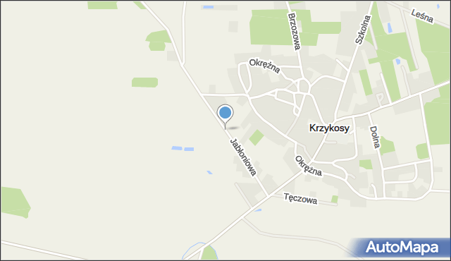 Krzykosy powiat średzki, Jabłoniowa, mapa Krzykosy powiat średzki