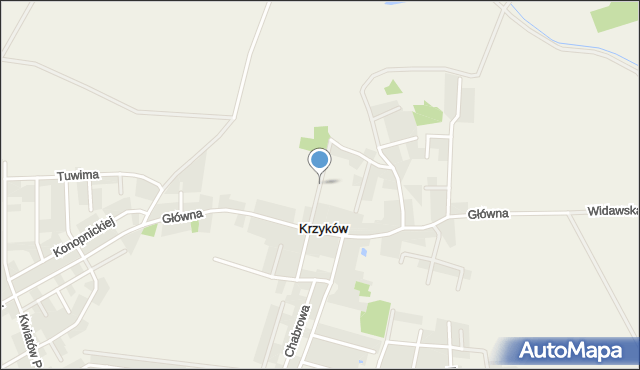 Krzyków gmina Czernica, Jagodowa, mapa Krzyków gmina Czernica