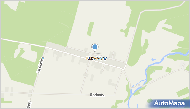 Kuby-Młyny, Jabłoniowa, mapa Kuby-Młyny