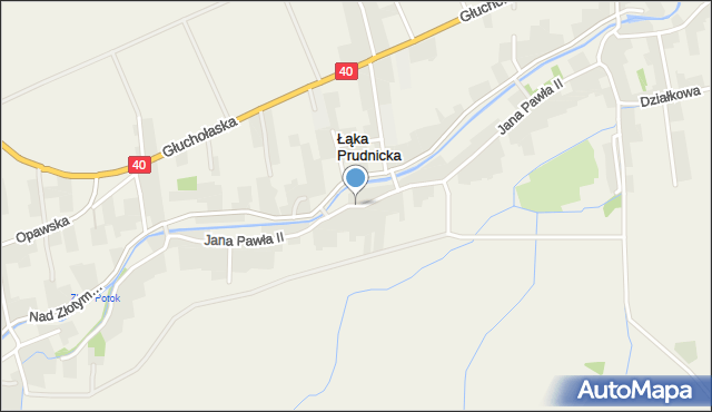 Łąka Prudnicka, Jana Pawła II, mapa Łąka Prudnicka