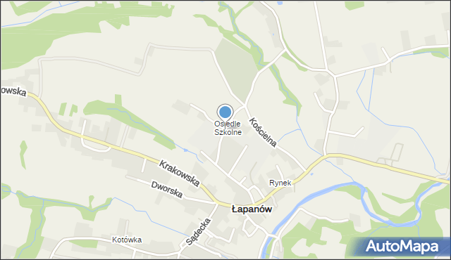 Łapanów, Jana Pawła II, mapa Łapanów