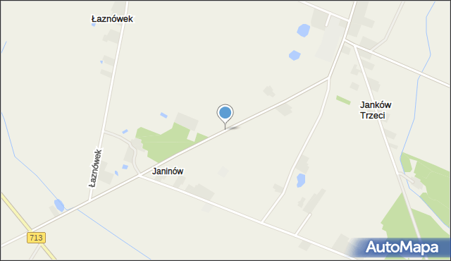 Łaznówek, Janinów, mapa Łaznówek