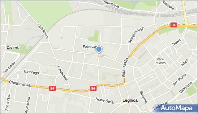 Legnica, Jagiellońska, mapa Legnicy