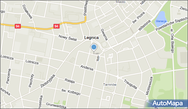 Legnica, Jana Pawła II, mapa Legnicy