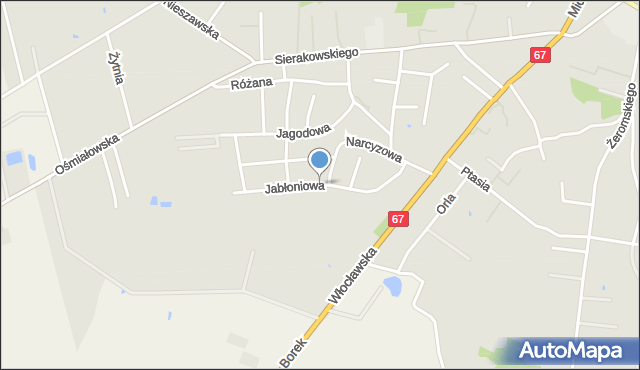 Lipno, Jabłoniowa, mapa Lipno