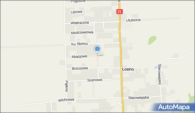 Łosino, Jarzębinowa, mapa Łosino