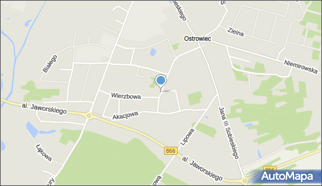 Lubaczów, Jaworowa, mapa Lubaczów