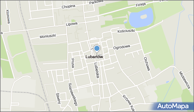 Lubartów, Jana Pawła II, mapa Lubartów