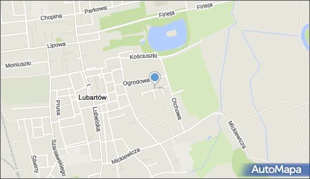 Lubartów, Jaśminowa, mapa Lubartów