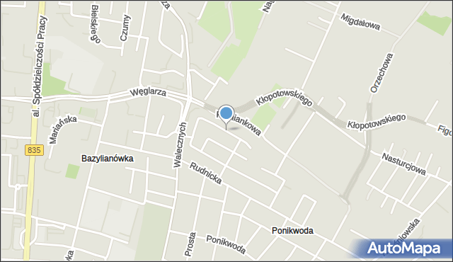 Lublin, Jarzębinowa, mapa Lublina