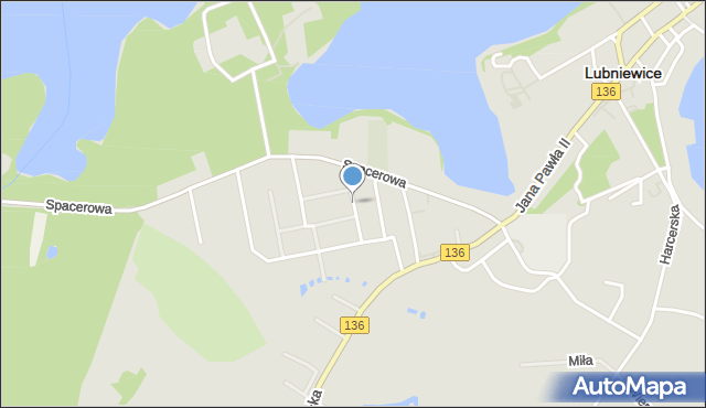 Lubniewice, Jarzębinowa, mapa Lubniewice