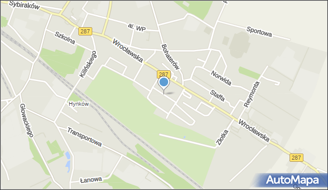 Lubsko, Jasieńska, mapa Lubsko