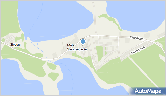 Małe Swornegacie, Jarzębinowa, mapa Małe Swornegacie