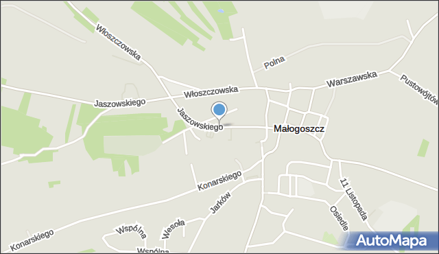 Małogoszcz, Jaszowskiego, mapa Małogoszcz