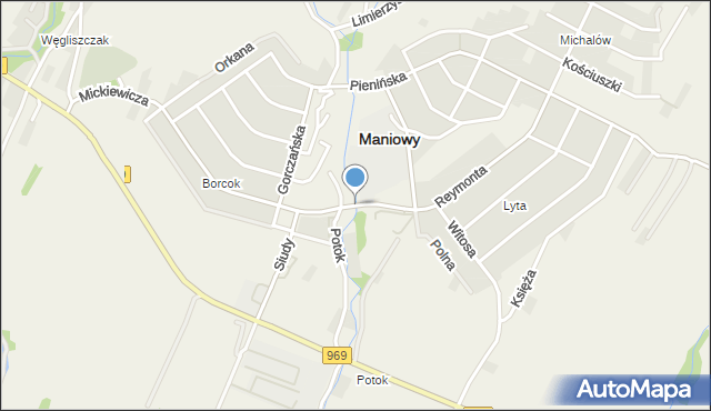 Maniowy, Jana Pawła II, mapa Maniowy