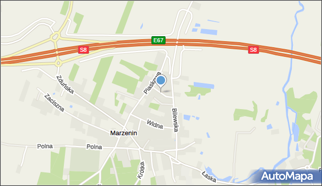 Marzenin gmina Sędziejowice, Jasna, mapa Marzenin gmina Sędziejowice