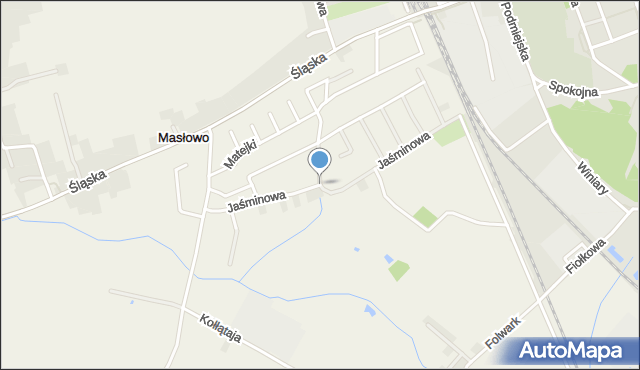 Masłowo gmina Rawicz, Jaśminowa, mapa Masłowo gmina Rawicz