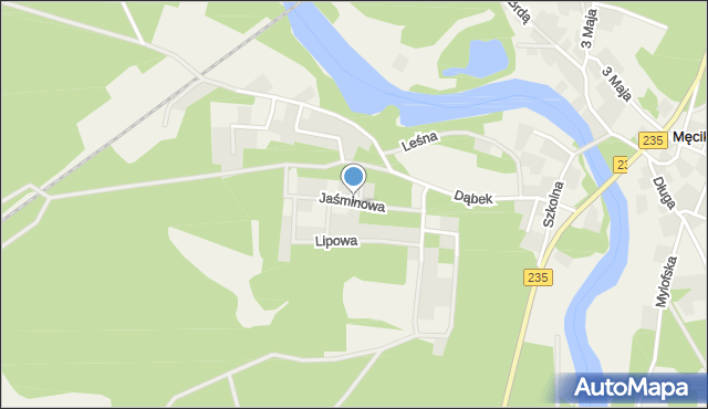 Męcikał, Jaśminowa, mapa Męcikał