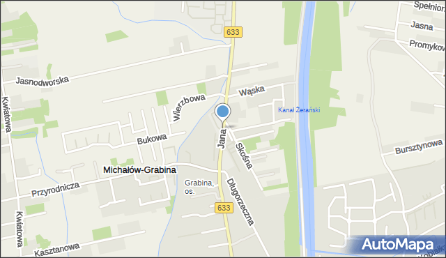 Michałów-Grabina, Jana Kazimierza, mapa Michałów-Grabina