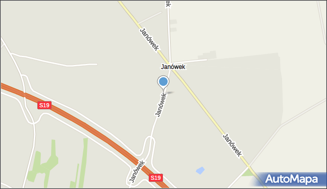 Modliborzyce powiat janowski, Janówek, mapa Modliborzyce powiat janowski