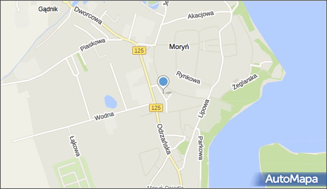 Moryń, Jaśminowa, mapa Moryń