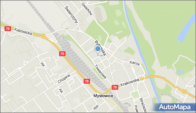 Mysłowice, Jagiellońska, mapa Mysłowice