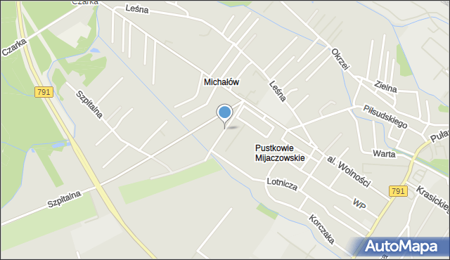 Myszków, Jaśminowa, mapa Myszków