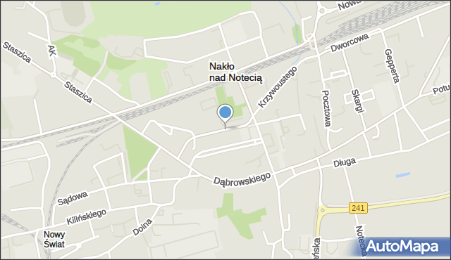 Nakło nad Notecią, Jackowskiego, mapa Nakło nad Notecią