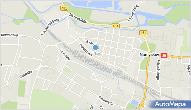 Namysłów, Jagiellońska, mapa Namysłów